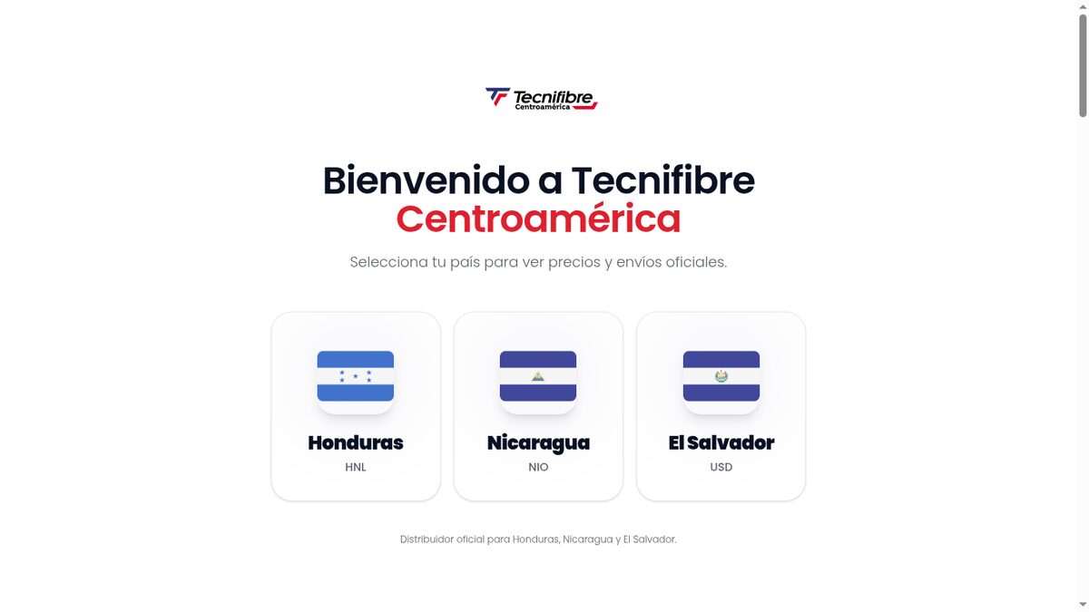 Vista previa del sitio Tecnifibre Centroamérica